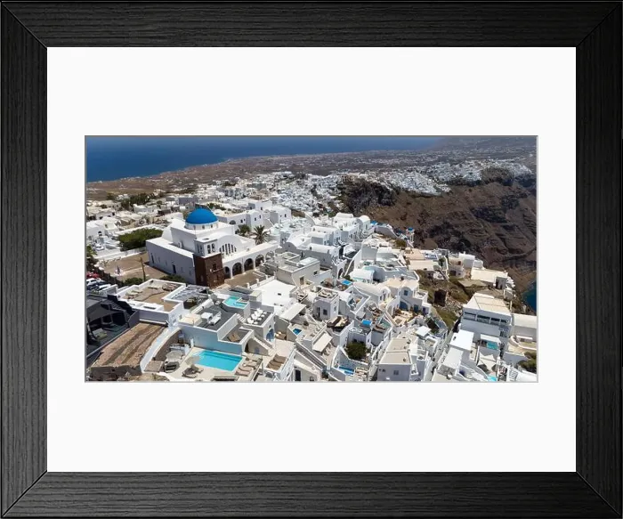 Framed Print : View of Imerovigli village in Santorini island, Greece Framed Print : View of Imerovigli village in Santorini island, Greece