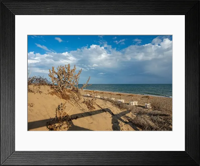 Framed Print : sand dunes at the beach near Isla Cristina at the Costa de la Luz in Andalusia