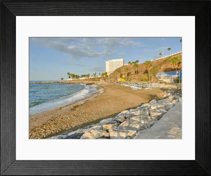 Framed Print : Panoramic view of Torrevigia beach in Benalmadena, Malaga, Andalusia, Spain Framed Print : Panoramic view of Torrevigia beach in Benalmadena, Malaga, Andalusia, Spain