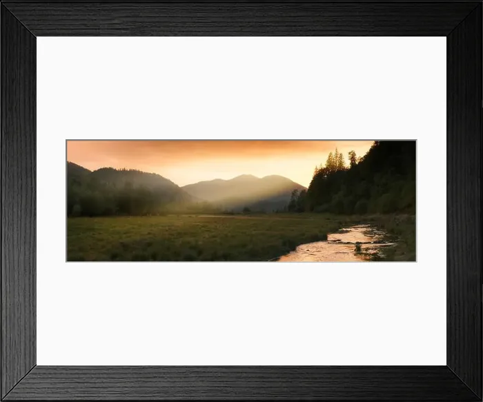 Framed Print : Rays of sunlight falling through mountains after sunset Framed Print : Rays of sunlight falling through mountains after sunset