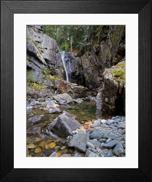 Framed Print : The beautiful Char Falls along Lightning Creek located in the mountains of north Idaho Framed Print : The beautiful Char Falls along Lightning Creek located in the mountains of north Idaho