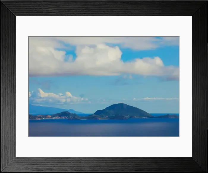 Framed Print : Panoramic View to the Guadeloupe Island under the Blue Clouds, Caribbean islands Framed Print : Panoramic View to the Guadeloupe Island under the Blue Clouds, Caribbean islands