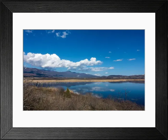 Framed Print : Amazing scenery by the lake Vegoritida, in Florina, Greece