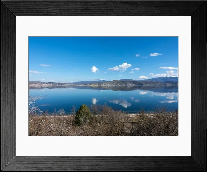 Framed Print : Amazing scenery by the lake Vegoritida, in Florina, Greece