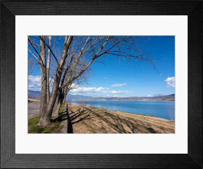 Framed Print : Amazing scenery by the lake Vegoritida, in Florina, Greece
