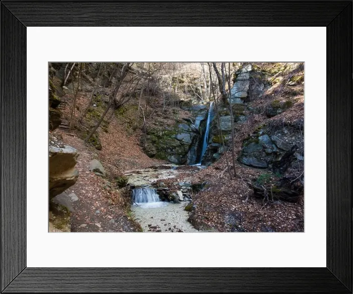 Framed Print : Amazing scenery by the little waterfall of Kagia, Panagitsa village, Pella, Greece
