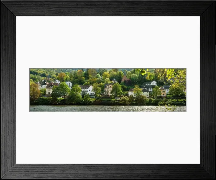 Framed Print : Scenic residential area at Neckar river in Heidelberg Framed Print : Scenic residential area at Neckar river in Heidelberg
