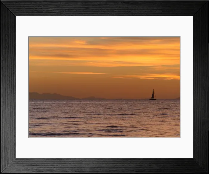 Framed Print : Serene Sunset Over Calm Ocean Horizon and Golden Sky, Tuscany, Italy Framed Print : Serene Sunset Over Calm Ocean Horizon and Golden Sky, Tuscany, Italy