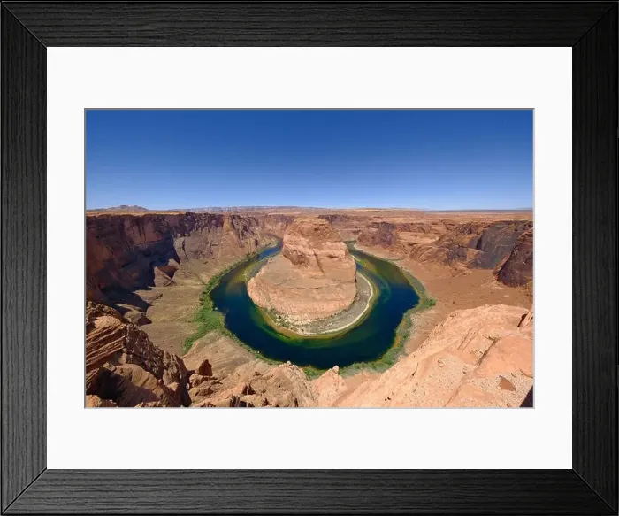 Framed Print : Horseshoe Bend and Colorado River landscape, wide angle Framed Print : Horseshoe Bend and Colorado River landscape, wide angle