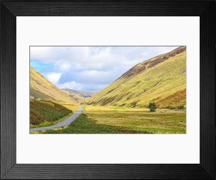 Framed Print : Country road leading towards the town of Selkirk in the Scottish Borders Framed Print : Country road leading towards the town of Selkirk in the Scottish Borders