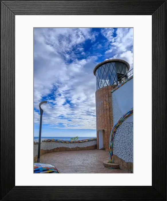 Framed Print : View of the town of Vietri sul Mare in Italy: glimpse of municipal villa decorated with typical polychrome majolica Framed Print : View of the town of Vietri sul Mare in Italy: glimpse of municipal villa decorated with typical polychrome majolica