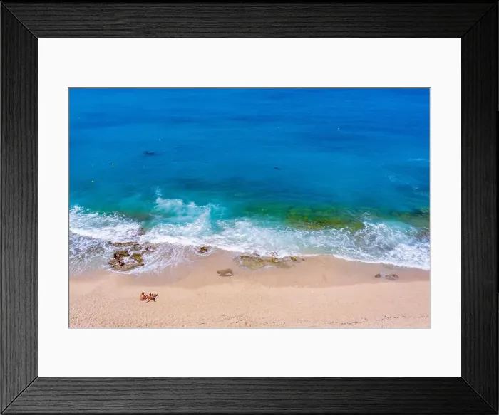 Framed Print : Petani Beach in Kefalonia features turquoise waters Framed Print : Petani Beach in Kefalonia features turquoise waters