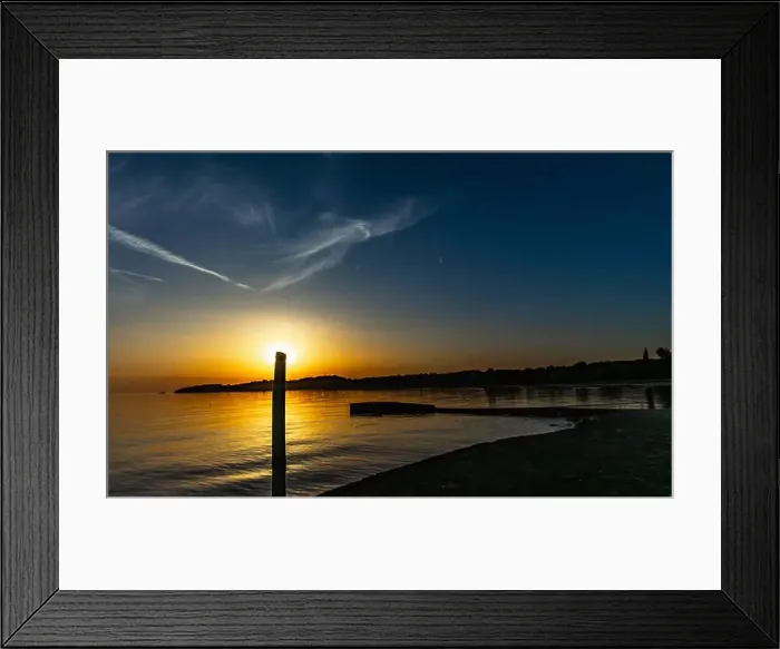 Framed Print : The setting sun behind the mountains, panorama of the Mediterranean coast near Rovinj Croatia Framed Print : The setting sun behind the mountains, panorama of the Mediterranean coast near Rovinj Croatia