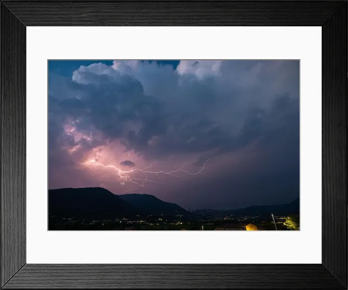 Framed Print : Lightning over the foothills of the southern Alps, just north of Verona, Italy Framed Print : Lightning over the foothills of the southern Alps, just north of Verona, Italy