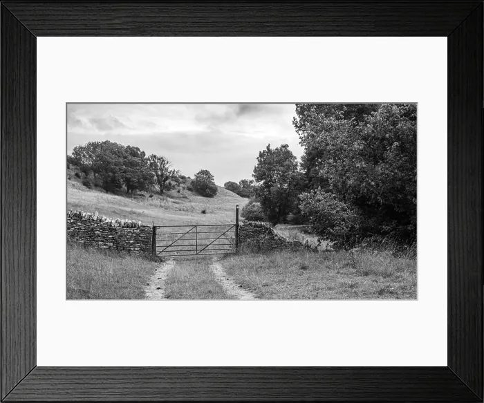 Framed Print : Southern Cotswold Countryside in Monochrome, Wiltshire, UK Framed Print : Southern Cotswold Countryside in Monochrome, Wiltshire, UK