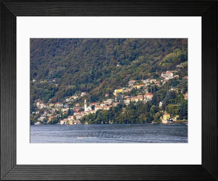 Framed Print : Lake Como landscape in full daylight Framed Print : Lake Como landscape in full daylight