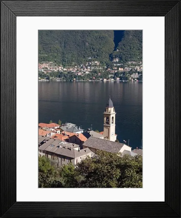 Framed Print : overhead view of Laglio, Lake Como, Italy Framed Print : overhead view of Laglio, Lake Como, Italy