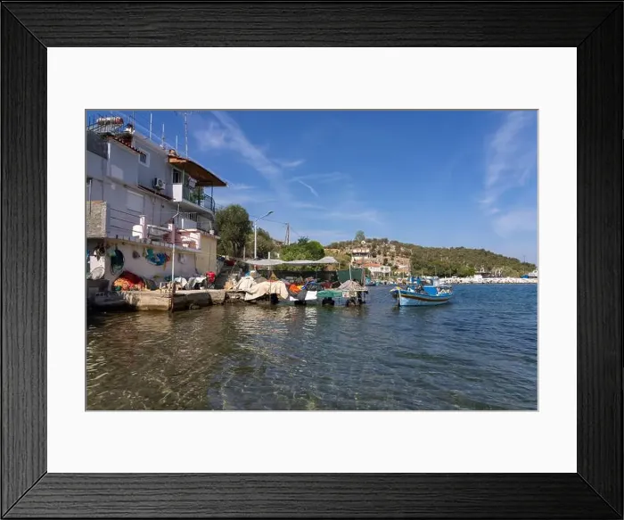 Framed Print : Traditional Fishing boats in Lesbos, Greece. Lesbos or Lesvos is a Greek island located in the northeastern Aegean Sea Framed Print : Traditional Fishing boats in Lesbos, Greece. Lesbos or Lesvos is a Greek island located in the northeastern Aegean Sea