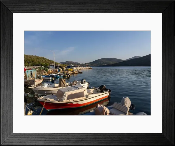 Framed Print : Traditional Fishing boats in Lesbos, Greece. Lesbos or Lesvos is a Greek island located in the northeastern Aegean Sea Framed Print : Traditional Fishing boats in Lesbos, Greece. Lesbos or Lesvos is a Greek island located in the northeastern Aegean Sea