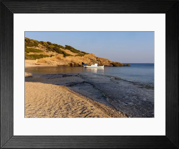 Framed Print : small pleasure boat on the shore of Lesbos or Lesvos a Greek island located in the northeastern Aegean Sea Framed Print : small pleasure boat on the shore of Lesbos or Lesvos a Greek island located in the northeastern Aegean Sea
