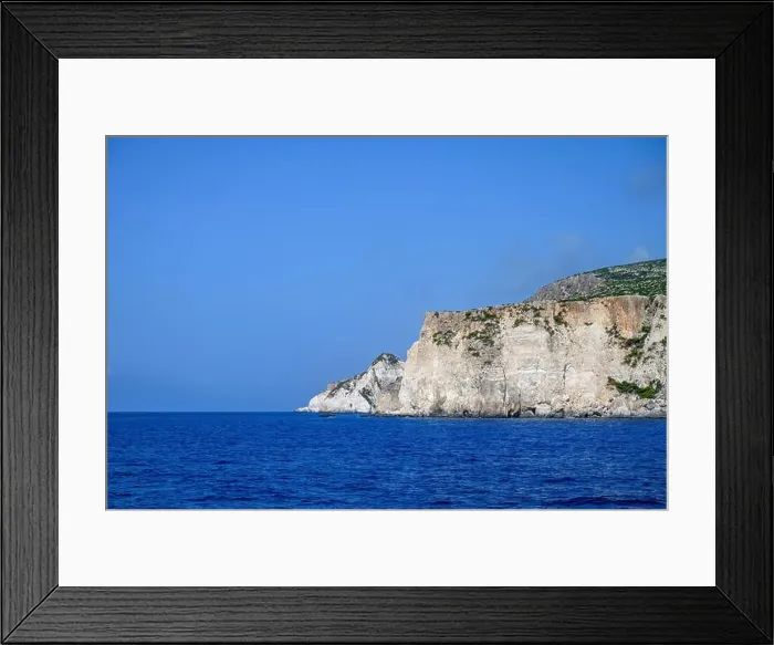 Framed Print : Mediterranean Sea in Zakinthos with blue sky Framed Print : Mediterranean Sea in Zakinthos with blue sky