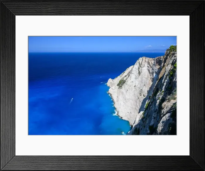 Framed Print : Mediterranean Sea in Zakinthos with blue sky
