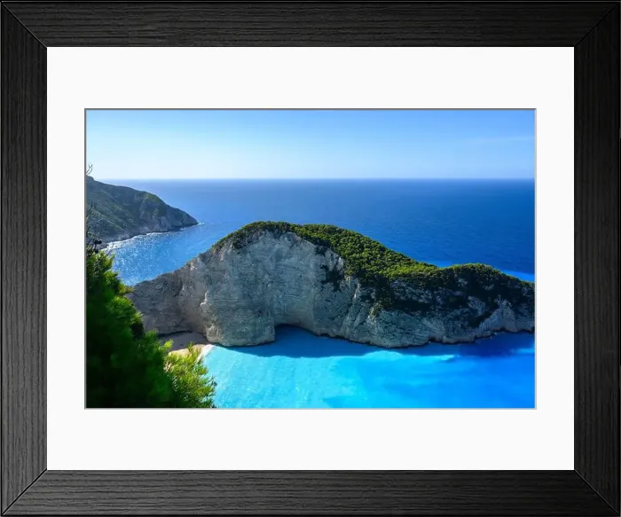 Framed Print : Mediterranean Sea in Zakinthos with blue sky Framed Print : Mediterranean Sea in Zakinthos with blue sky