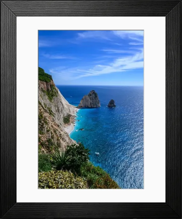 Framed Print : Mediterranean Sea in Zakinthos with blue sky Framed Print : Mediterranean Sea in Zakinthos with blue sky