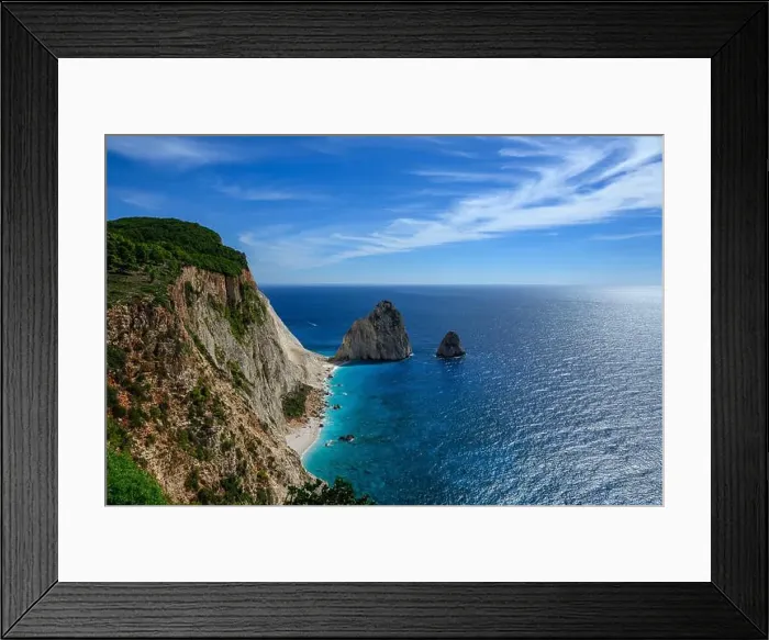 Framed Print : Mediterranean Sea in Zakinthos with blue sky Framed Print : Mediterranean Sea in Zakinthos with blue sky