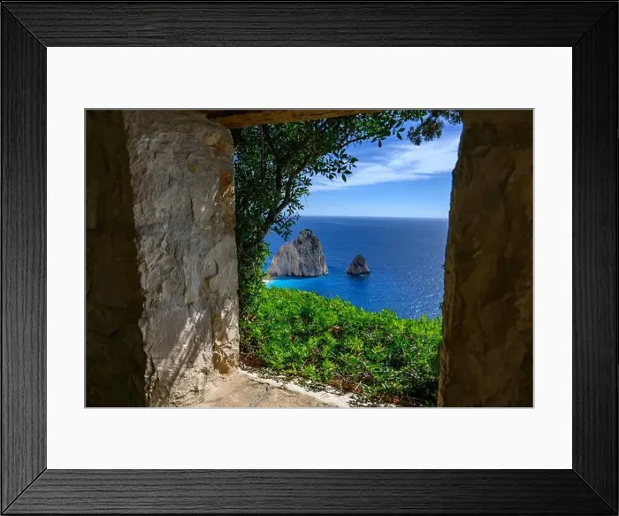 Framed Print : Mediterranean Sea in Zakinthos with blue sky Framed Print : Mediterranean Sea in Zakinthos with blue sky