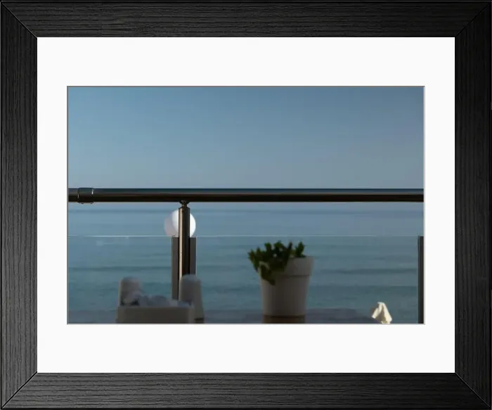 Framed Print : Minimalistic view from a hotel terrace in Rethymnon