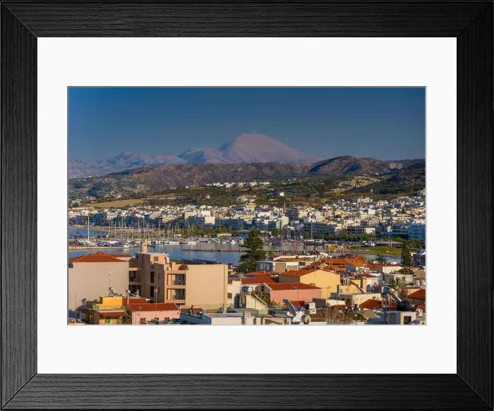 Framed Print : A beautiful panoramic view of a coastal town in Crete