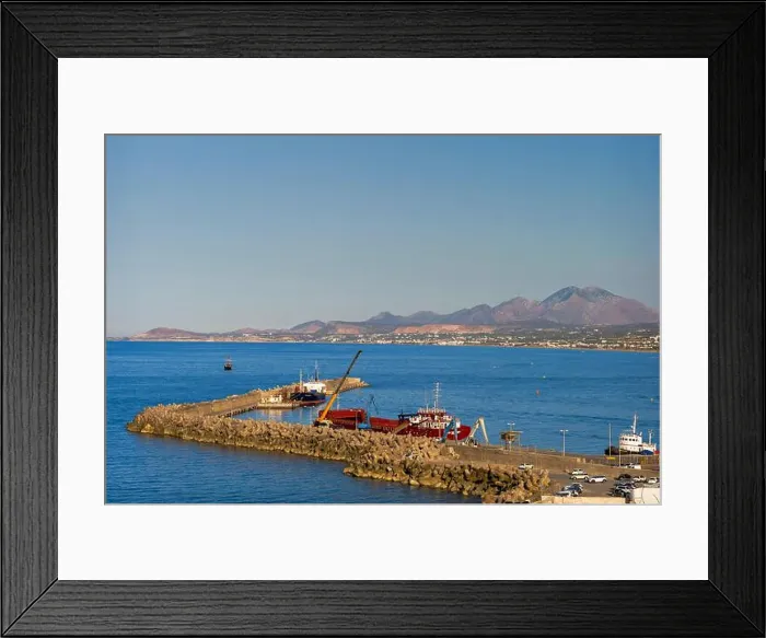 Framed Print : A serene view of the harbor in Crete Framed Print : A serene view of the harbor in Crete