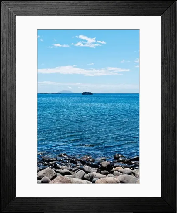 Framed Print : A lone boat sailing on the calm Framed Print : A lone boat sailing on the calm