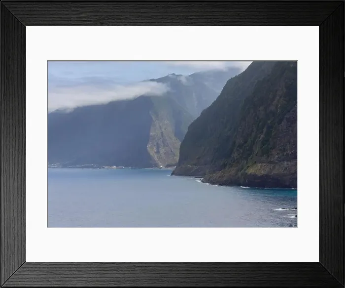Framed Print : Seixal coastline with big cliffs and the village of São Vicente in background. Madeira island, Portugal Framed Print : Seixal coastline with big cliffs and the village of São Vicente in background. Madeira island, Portugal
