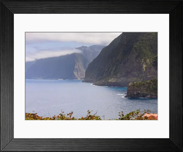 Framed Print : Seixal coastline with impressive big cliffs. Madeira island, Portugal Framed Print : Seixal coastline with impressive big cliffs. Madeira island, Portugal
