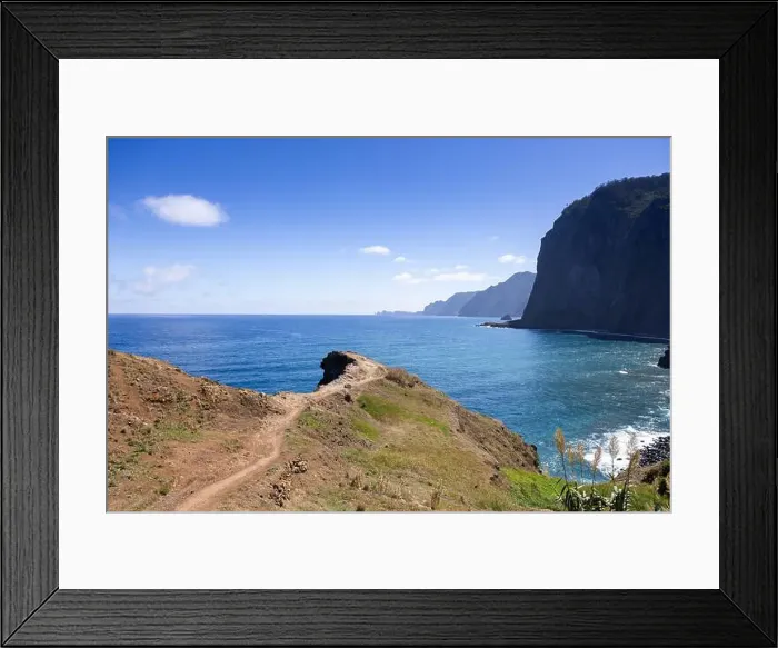 Framed Print : View of Madeira scenic cliffs coastline landscape from Guindaste viewpoint. Madeira island, Portugal Framed Print : View of Madeira scenic cliffs coastline landscape from Guindaste viewpoint. Madeira island, Portugal