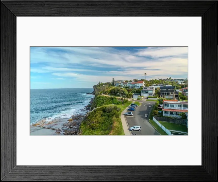 Framed Print : Sydney suburbs with scenic ocean view, Dee Why, Northern beaches, NSW, Australia Framed Print : Sydney suburbs with scenic ocean view, Dee Why, Northern beaches, NSW, Australia