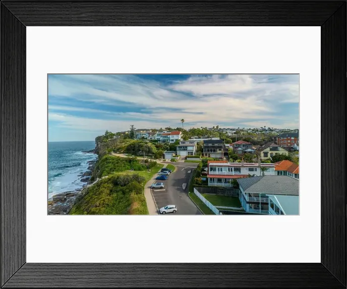 Framed Print : Sydney suburbs with scenic ocean view, Dee Why, Northern beaches, NSW, Australia Framed Print : Sydney suburbs with scenic ocean view, Dee Why, Northern beaches, NSW, Australia