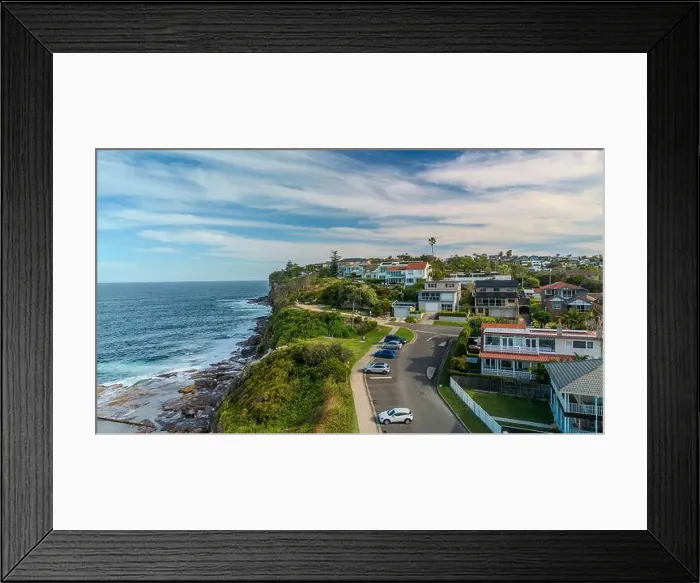 Framed Print : Sydney suburbs with scenic ocean view, Dee Why, Northern beaches, NSW, Australia Framed Print : Sydney suburbs with scenic ocean view, Dee Why, Northern beaches, NSW, Australia
