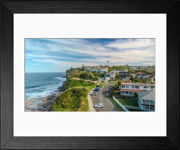 Framed Print : Sydney suburbs with scenic ocean view, Dee Why, Northern beaches, NSW, Australia Framed Print : Sydney suburbs with scenic ocean view, Dee Why, Northern beaches, NSW, Australia