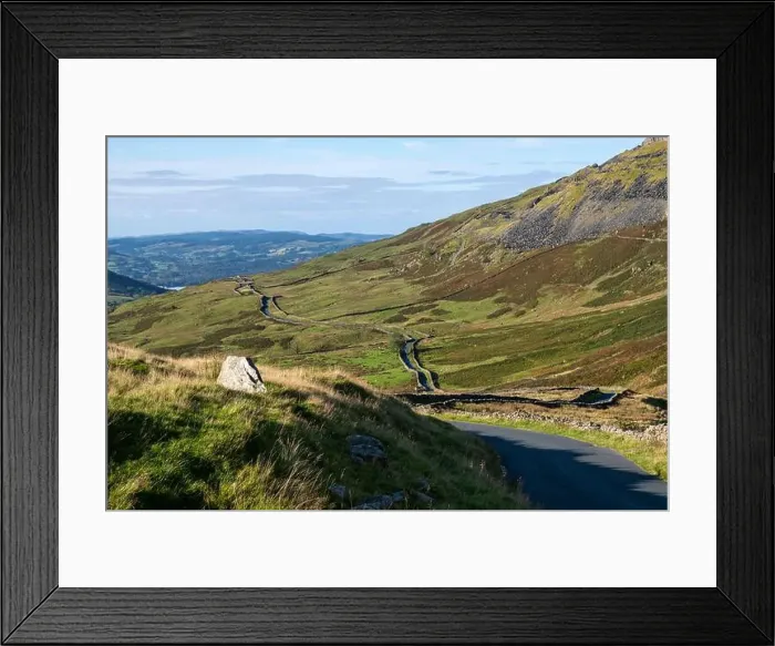 Framed Print : Steep road called The Struggle which links Ambleside with the Kirkstone Pass in the Lake District, Cumbria, England Framed Print : Steep road called The Struggle which links Ambleside with the Kirkstone Pass in the Lake District, Cumbria, England