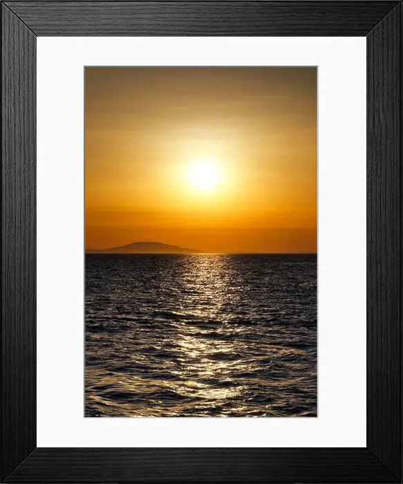Framed Print : Beautiful shiny warm color sunset above wavy sea surface aerial view Framed Print : Beautiful shiny warm color sunset above wavy sea surface aerial view