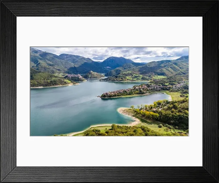 Framed Print : Panoramic sight of Lake Turano Framed Print : Panoramic sight of Lake Turano