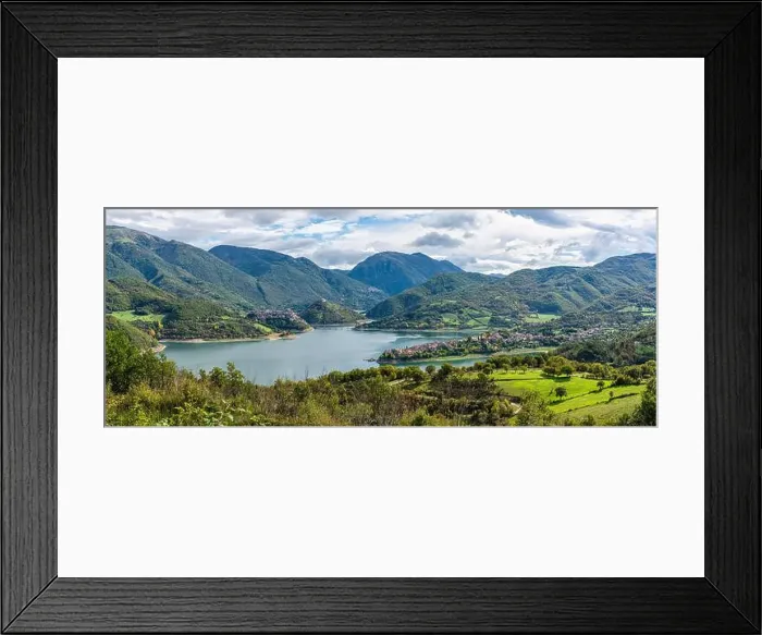 Framed Print : Panoramic sight of Lake Turano Framed Print : Panoramic sight of Lake Turano