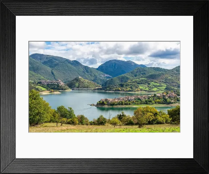Framed Print : Panoramic sight of Lake Turano Framed Print : Panoramic sight of Lake Turano