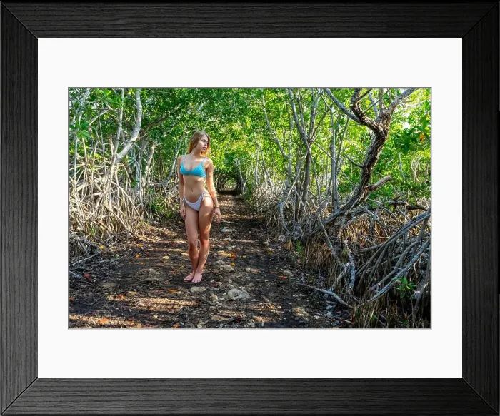 Framed Print : Mexican Mangrove Marvel: Stunning Model's Vacation Pose in Central Mexico's Natural Beauty Framed Print : Mexican Mangrove Marvel: Stunning Model's Vacation Pose in Central Mexico's Natural Beauty