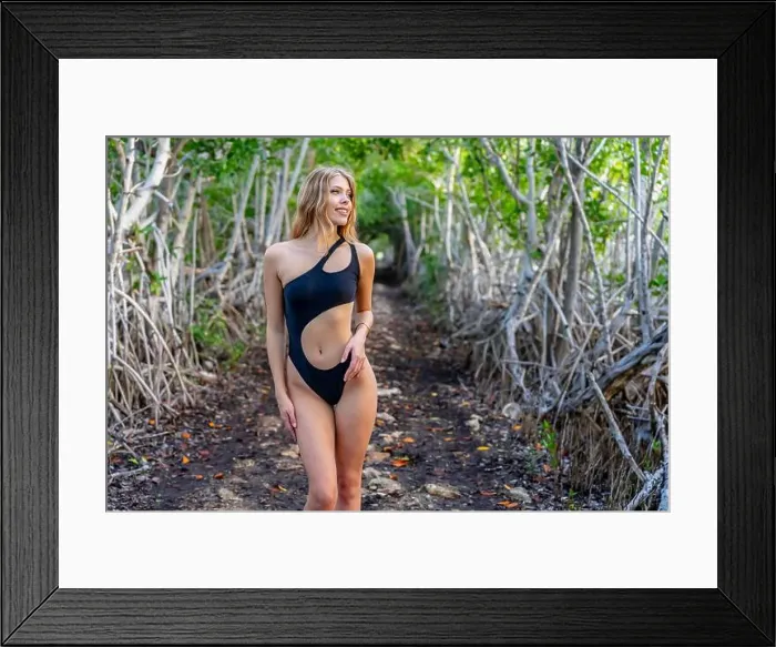 Framed Print : Mexican Mangrove Marvel: Stunning Model's Vacation Pose in Central Mexico's Natural Beauty Framed Print : Mexican Mangrove Marvel: Stunning Model's Vacation Pose in Central Mexico's Natural Beauty