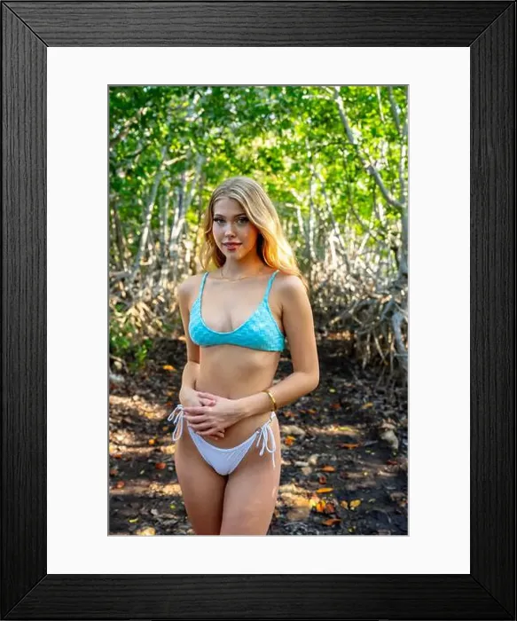 Framed Print : Mexican Mangrove Marvel: Stunning Model's Vacation Pose in Central Mexico's Natural Beauty Framed Print : Mexican Mangrove Marvel: Stunning Model's Vacation Pose in Central Mexico's Natural Beauty