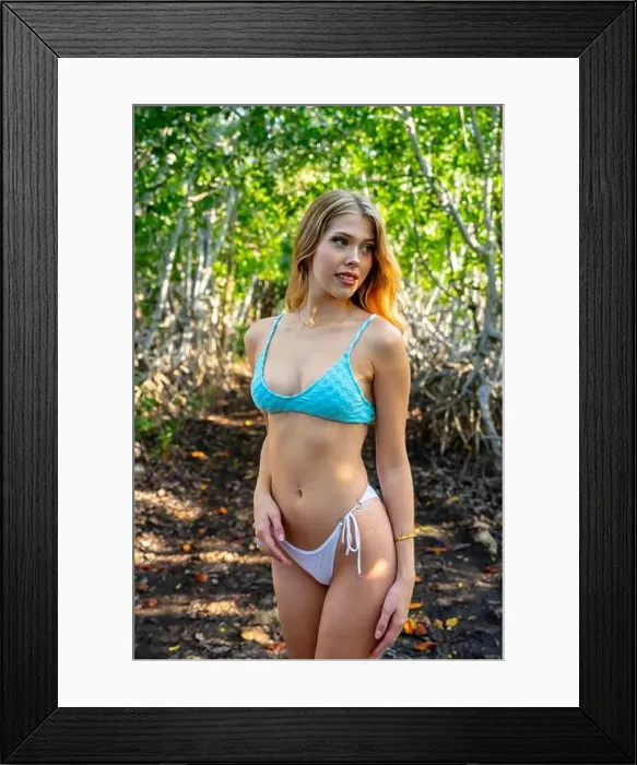 Framed Print : Mexican Mangrove Marvel: Stunning Model's Vacation Pose in Central Mexico's Natural Beauty Framed Print : Mexican Mangrove Marvel: Stunning Model's Vacation Pose in Central Mexico's Natural Beauty